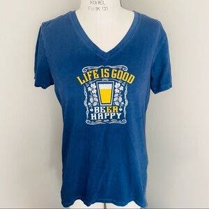 Life is good beer happy Teeshirt Medium Women’s